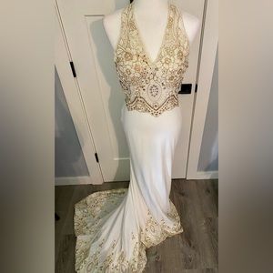 Stunning halter backless gown! prom!!! Wedding!! Vow renewal… it’s stunning